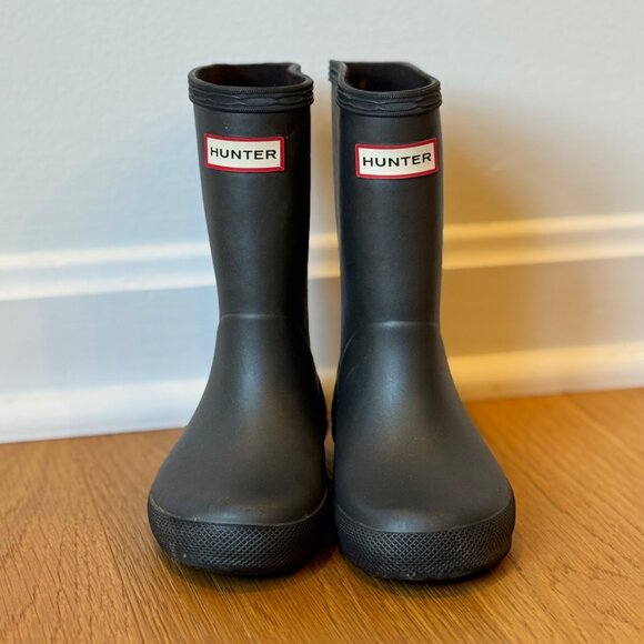 Hunter Rain Outdoor Boots Toddler Size 7 Boy Girl Gray Black Color - Picture 3 of 6